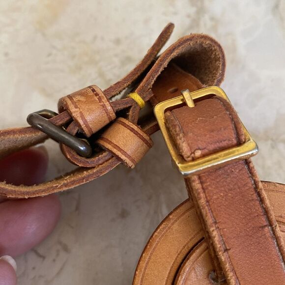 Vintage Louis Vuitton Vachetta Leather Luggage Tag & Poignet - Picture 10 of 10